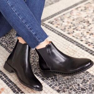 Sezane Low Henri Ankle Boots Black Size 38 Studs